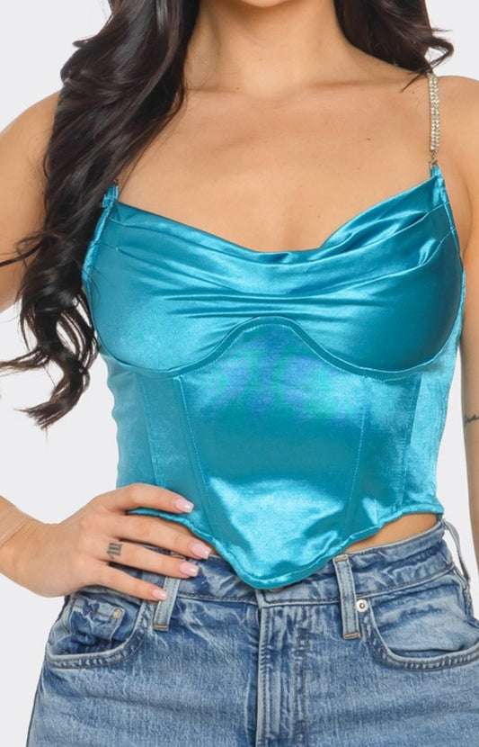 SALE✨ collection Aqua Satin corset top