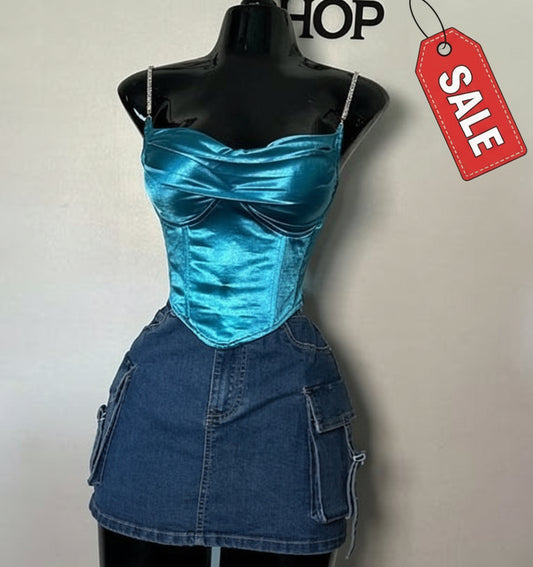 SALE✨ collection Aqua Satin corset top